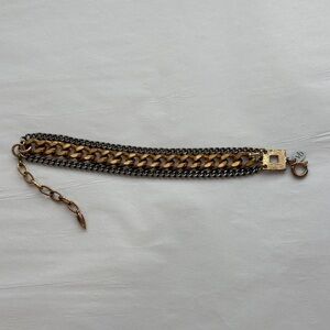 Two-Tone Layered Chain Bracelet - Gold & Gunmetal